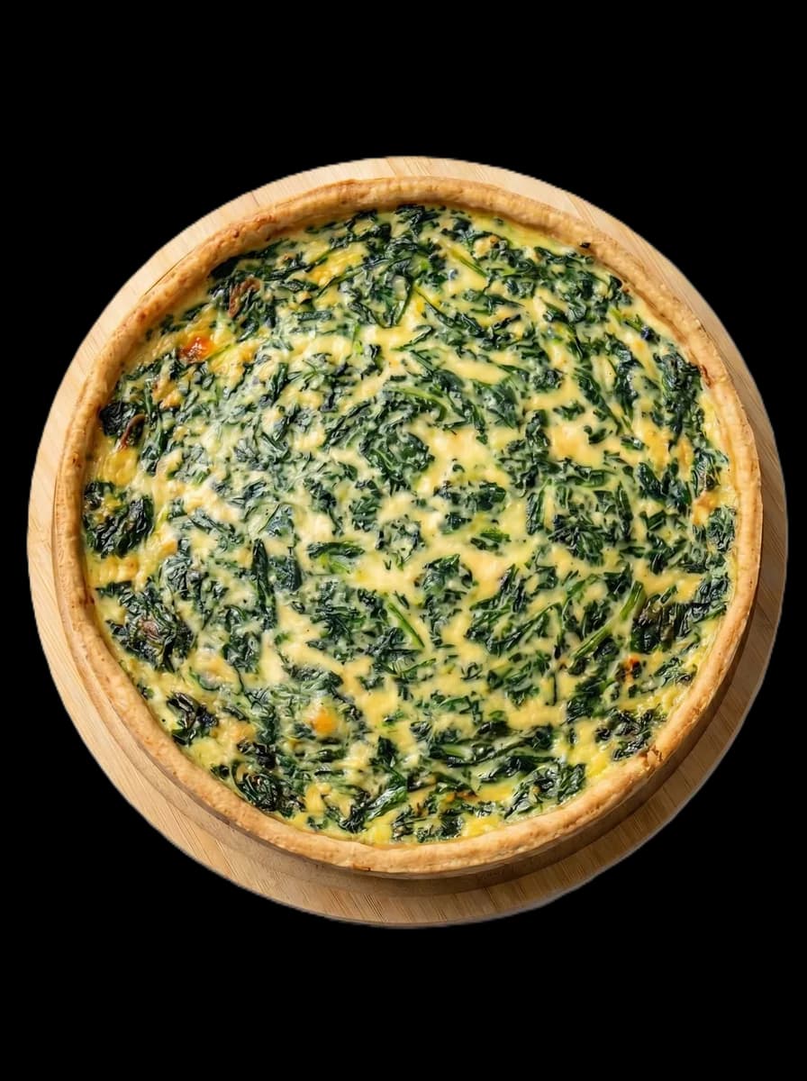 Киш с брынзой и шпинатом